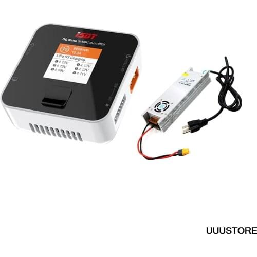 ISDT Q6 Nano BattGo 200W 8A Lipo Battery Charger White Color With LANTIAN 24V 16.6A 400W Power Supply AdapterAdapter