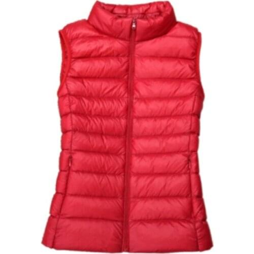 Womens Spring And Autumn New Down Jacket Vest Ladies Light Slim-Fitting Short Waistcoat