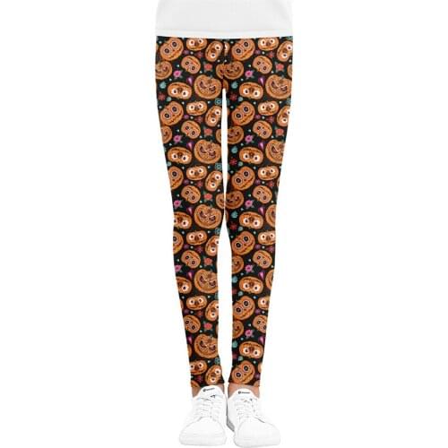 Girls Halloween Leggings Witch Horror Pumpkin Girls Leggings Mosquito Pants Wholesale Pumpkin Print Tights Leggings 4-8Y