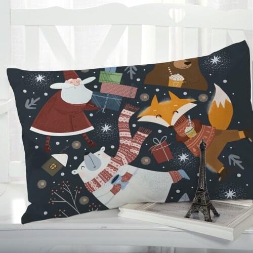 1pc Cartoon Christmas Childrens Pillow cover Pillow case Bedding Pillowcase Pillowcovers decorative 3D for kids baby fox
