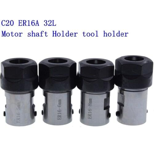 1PCS spindle motor clamp tool rod C20 ER16 32L inner hole 5mm 6mm 8mm 10mm shaft motor lengthened clamping knife