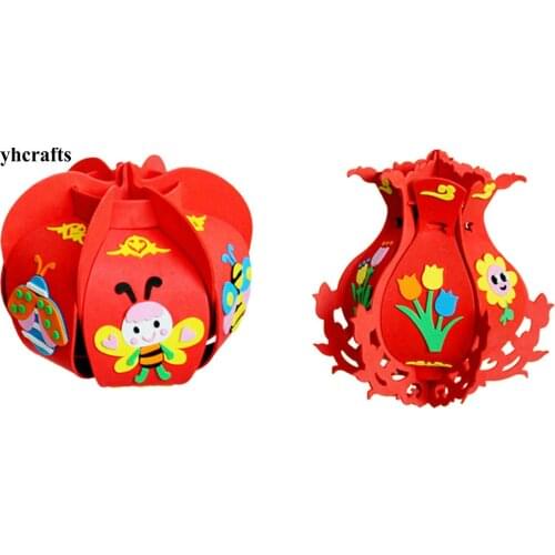 2PCS/LOT DIY foam lantern craft kits Early learning educational toys Kindergarten crafts Spring festival decoration Wholesale