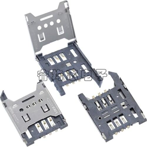 20PCS/Lot Micro SIM Card Holder Socket Connector 6P/6Pin Clamshell-Type For Memory