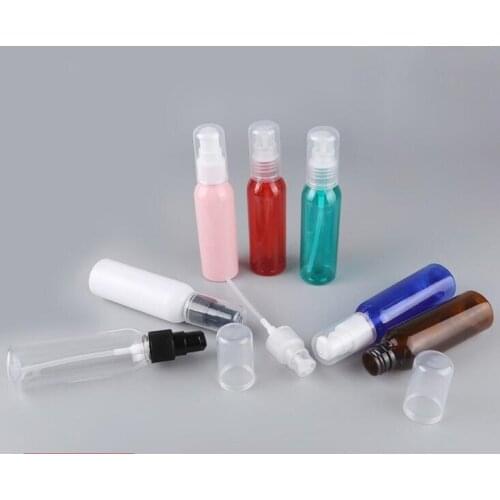 200Pcs 30ml 50ml 60ml PET Facial Cream Lotion Pump Spray Bottle Plastic Emulsion Container Packaging White Screw Cap #306910107