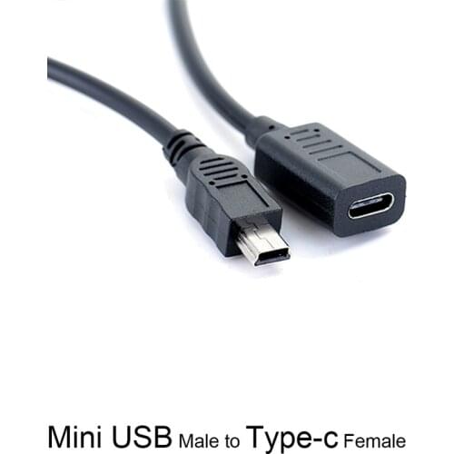 30cm New Mini USB Male To Type-c Female Charge Data Adapter Cable Cord Adapter