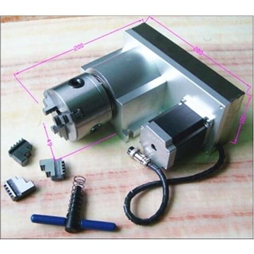4th Axis A Axis Three-jaw Chuck 80mm Rotary Axis CNC Tailstock for Wood CNC Router Milling Machine