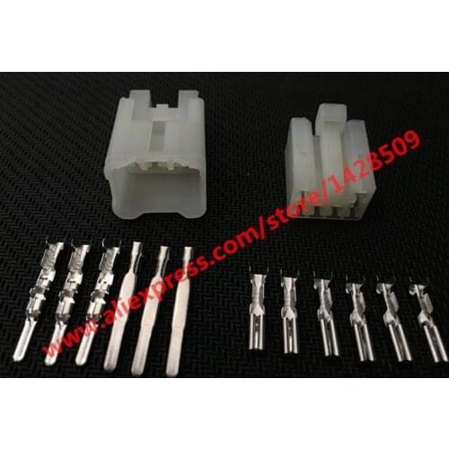 5 Sets 6 Pin Auto Female Male 2.3(090) Connectors Power Connector 7122-1360 7123-1360 Housing CD Connector