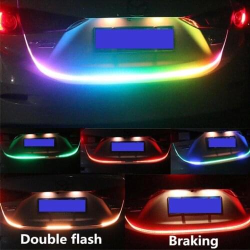 Car Trunk Tail Light Color Dynamic Reversing Warning Light Bar With Additional Brake And Automatic Follow-up Turn Signal