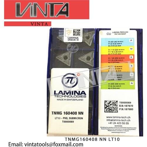 Free shipping !Original LAMINA 10pcs/lot TNMG160408 NN LT10 CNC Carbide Turning Inserts CNC Carbide Blade Lathe Tools