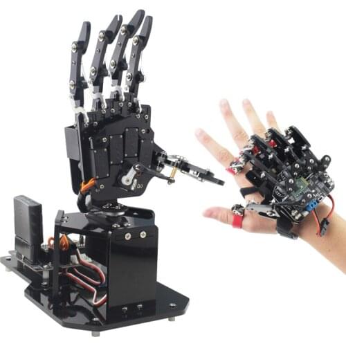 Open Source Bionic Robot Hand Five Fingers Robot Right Hand with STM32 Version + Wearable Mechanical Glov-e