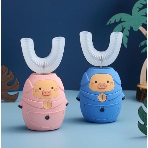 U 360 Degrees Children Sonic Electric Toothbrush Cartoon Pattern USB Charger Silicone UV Sterilization Drying Kids Tooth Brush