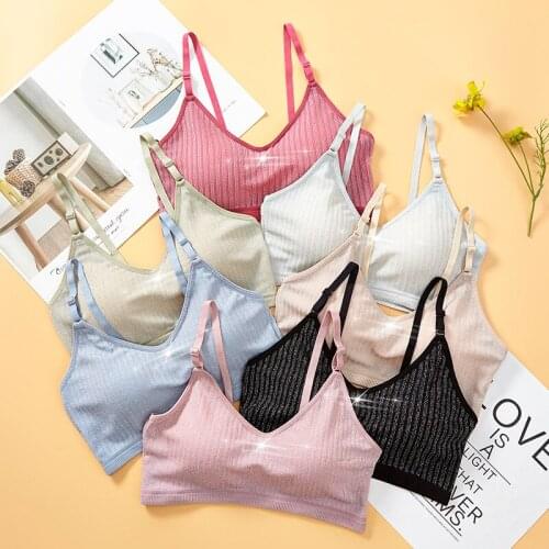 Elastic Solid Color Underwear Women Seamless 2022 Sport Bra Top Running Sexy Crop Top Shiny Sportwear Fitness Bra Girls Workout