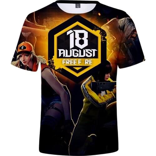 Hot Sale Free Fire Shooting Game 3D T-shirt Men/women Summer T Shirt Oversized Tees Male/female Free Fire t shirts Boys children