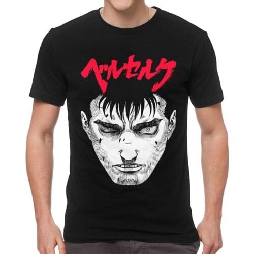 Berserk Guts T-shirt Mens Fashion T Shirt Short Sleeve Cotton Manga Anime Gatsu Sacrifice Tshirt Unique Tees Tops