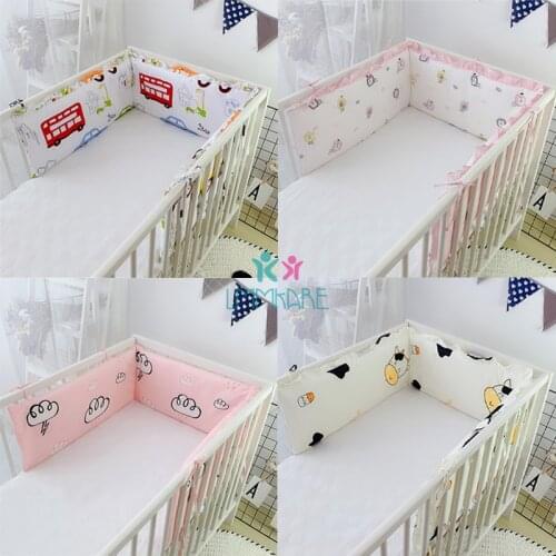 Cotton Baby Bed Crib Bumper Free Regulation Detachable Zipper Newborn Bumpers Infant Safe Fence Line Cot Protector Unisex 1.8M