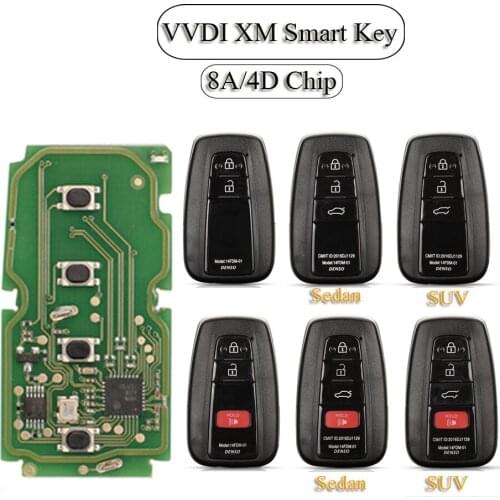 Jingyuqin 2/3/4 Buttons VVDI XM Smart Universal Full Key For Toyota 8A/4D KEY TOOL Plus Max VVDI2 Mini Support Renew & Rewrite