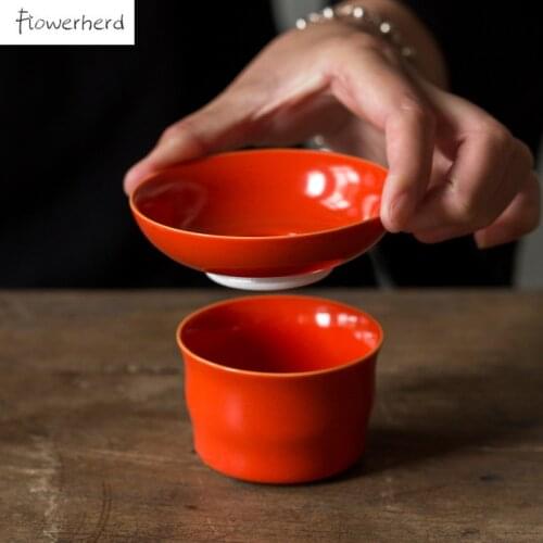 Japanese Style Ceramic Tea Infuser Tea Filter Kung Fu Tea Set Ceremony Coral Red Tea Strainer Household Kitchen Accessories