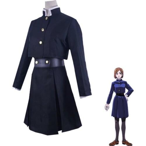 Anime Jujutsu Kaisen Cos Full Set Kugisaki Nobara Cosplay Costume Waist Bag Dress Halloween Christmas Party Uniform Girls Women