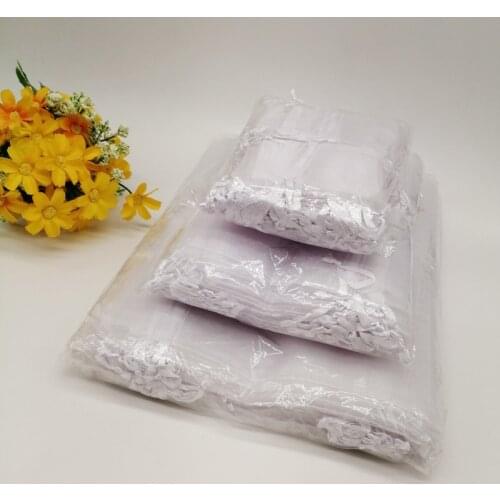 100pcs Drawstring Organza Bag Large White Gift Bags for Gifts Jewelry Wedding Christmas Party Decoration Pouches Packaging Bags