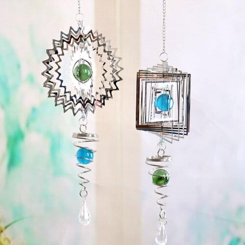 Metal stainless steel wind chime three dimensional foldable rotary wind chime Interior Decoration pendant