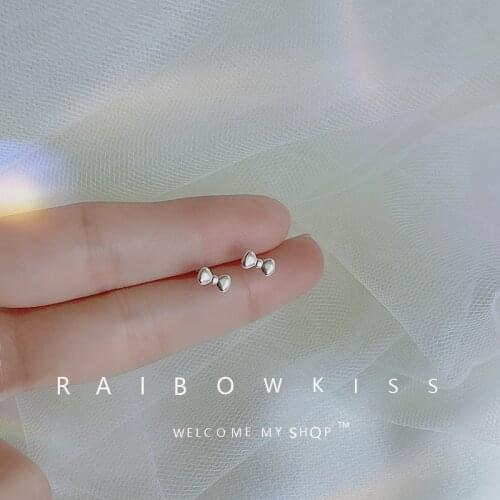 Mini Bowknot Stud Earrings For Women New Korean Fashion Simple Small Cartilage Ear Nails Cute Sweet Girlish Style Party Jewelry
