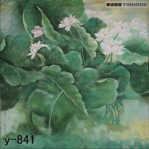 Hand Painted Muslin Photography Studio Backdrops/ Background, Lotus Background,Free DHL/FedEx/UPS/EMS