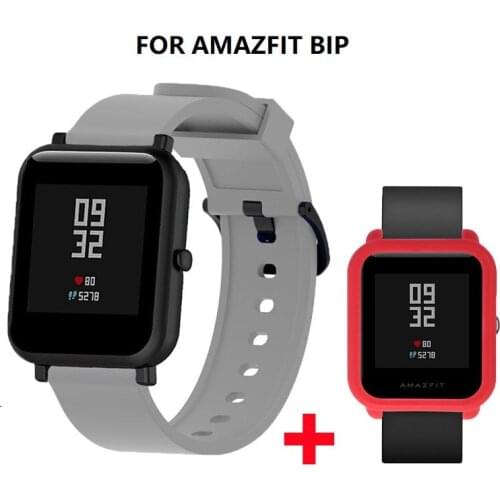 2in1 Pack Huami Amazfit Bip Bit lite strap band Smart Watch bracelet Soft silicone case cover for amazfit bip band strap belt