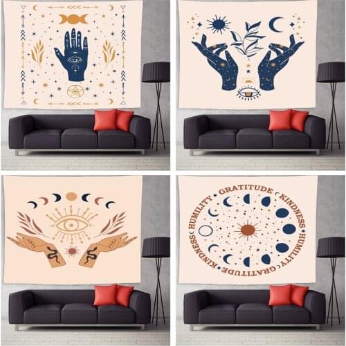 Psychedelic Style Tapestry Wall Hanging Divination Hand Polyester Blanket Yoga Mat Home Bedroom Wall Art Carpet