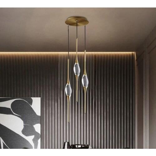 Luxury Nordic crystal single head personality sample room bar dining room bedroom bedside small Chandelier