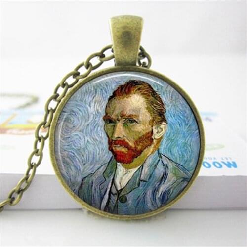 2020 Van Glass Dome Necklace Van Gogh Necklace Van Gogh jewelry round glass necklace glass photo pendant