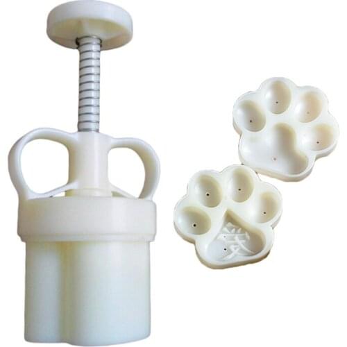 Plastic Mooncake Mold Cat Claw Paw Stamp Cookie Cutter Mould Hand Pressure Baking Accessories Mid-Autumn Festival Kitchen Gadget
