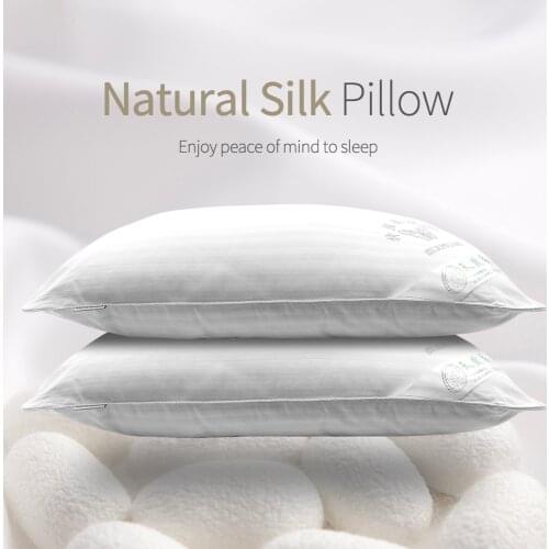 Neck Pillows Mulberry / Natural Silk Single Pillow 100% Orthopedic Hotel Memory Pillow For Health Standard Size 45X78 Sleeping