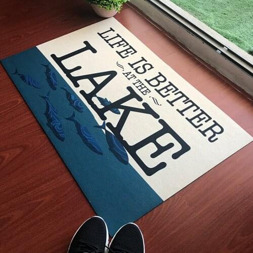 Doormat Entrance Floor Mat Funny Doormat Animal Whale Printed Life Is Better At The Lake Designed Indoor Outdoor Door Mat Top
