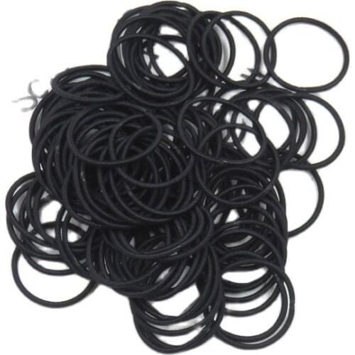 100PCS/LOT Pretty Black Color Mixing Elastic Hair Bands For Girls Handmade Hair Scrunchy Kid Creative Hair Accessories For Women