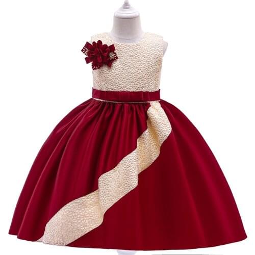 Flower Girls Wedding Dress For Girls Elegant Satin Princess Dress Kids Dresses Children Evening Party Ball Gown 4 5 6 8 10 Year