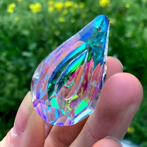 50MM Faceted Crystal Prism Lamp Chandelier Part Glass Rainbow Hanging Pendant Home Wedding Window Decor Crafts Suncatcher DIY