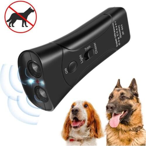 LED Ultrasonic Dog Training Repeller Trumpet Control Stopper Device Dog Anti-barking Stop Bark Deterrent Pet Tool