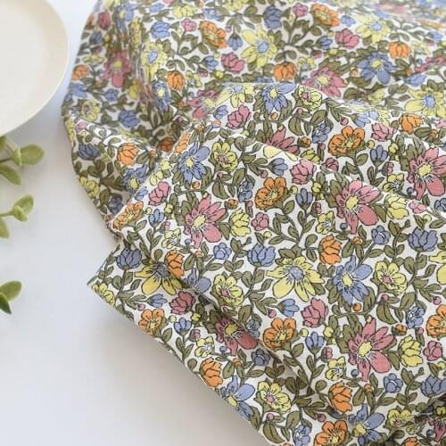 50*142cm Cotton Flower Flower Branch Printing Fabric Soft Clothes Skirt Childrens Clothes Shirt Handmade DIY Fabric