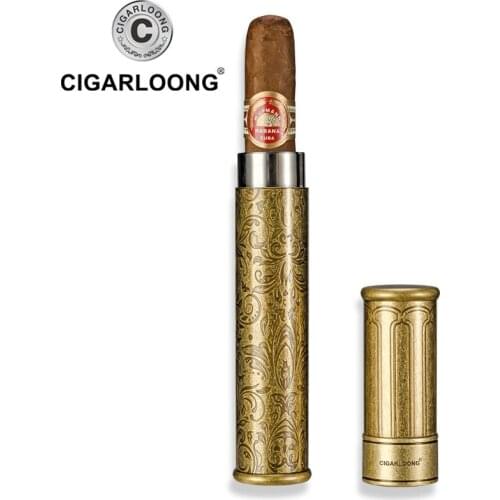 Cigar Tube Portable Stainless Steel Single Branch Cigar Moisturizing Tube CG-3047