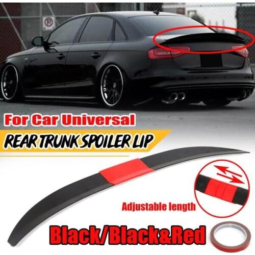 Universal Adjustable DIY Car Rear Roof Tail Trunk Spoiler Wing Lip Trim Kit Black/Black&Red