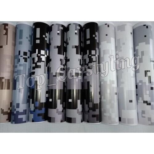 Various Colors PIXEL Camouflage VINYL Car Wrap DIGITAL Camo Car Vinyl pellicola Motorcycle Vehicle Covering Foil 1.52x30m/Roll
