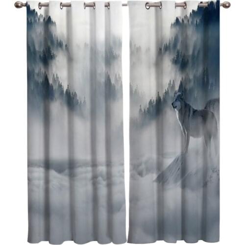 Wolf Cloud Mountain Landscape Window Curtains Valance Room Curtains Window Curtains Kids Room Bedroom Home Decor Drapes