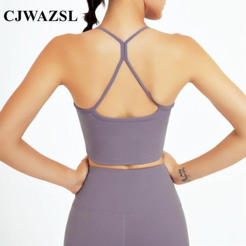 Womens tube top outdoor running tight bra boneless fitness yoga waist tops beautiful back cross strap sports bra bra boneless