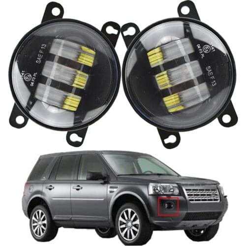 1pair LED Fog Light 30W Car Front Bumper Fog Lamp DRL Amber White 12V For Land Rover Freelander 2 LR2 FA_ 2006-2014