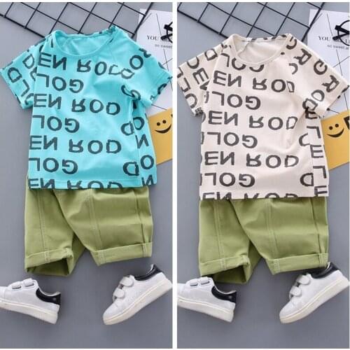 2020 Boys Clothes Sets Summer Casual T Shirt Shorts Pants Toddler Boy Fashion Letter Printing Suits For 1 2 3 4 Years