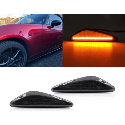 2x Smoked Front Amber Led Side Marker Lights For Mazda 6 Atenza GH RX-8 5 Premacy CW For Fiat 124 Spider For Nissan