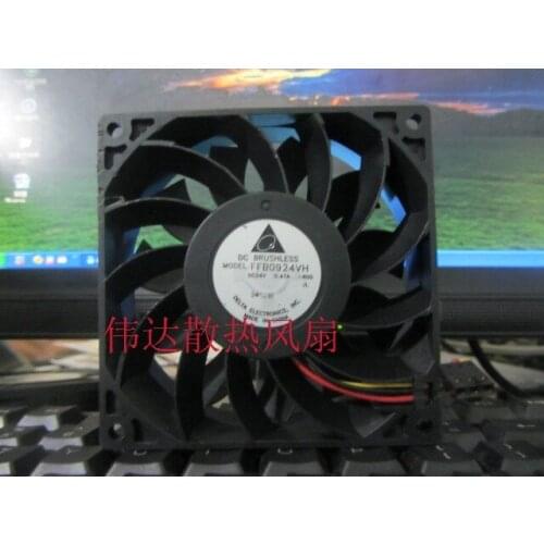 Delta Electronics FFB0924VH -R00 DC 24V 0.47A 90x90x25mm 3-wire Server Cooling Fan