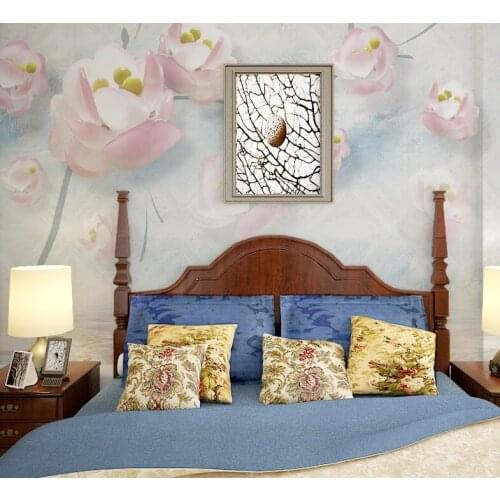 3D Effect pink flower Wallpaper Non-Woven European Style Living Room TV Sofa Backdrop Wall Eco-Friendly Wall Papers Home Decor