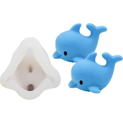3D Cute Dolphin Silicone Cake Molds For Baking Tools Ice Cakes Chocolate Brownie Mousse Make Dessert Pan