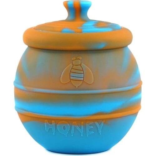 2pcs 500ml Honeybee Storage Jar Large Capacity Container with Cover Non-stick Silicone Dab Box Wax Container Storage Oil Jars